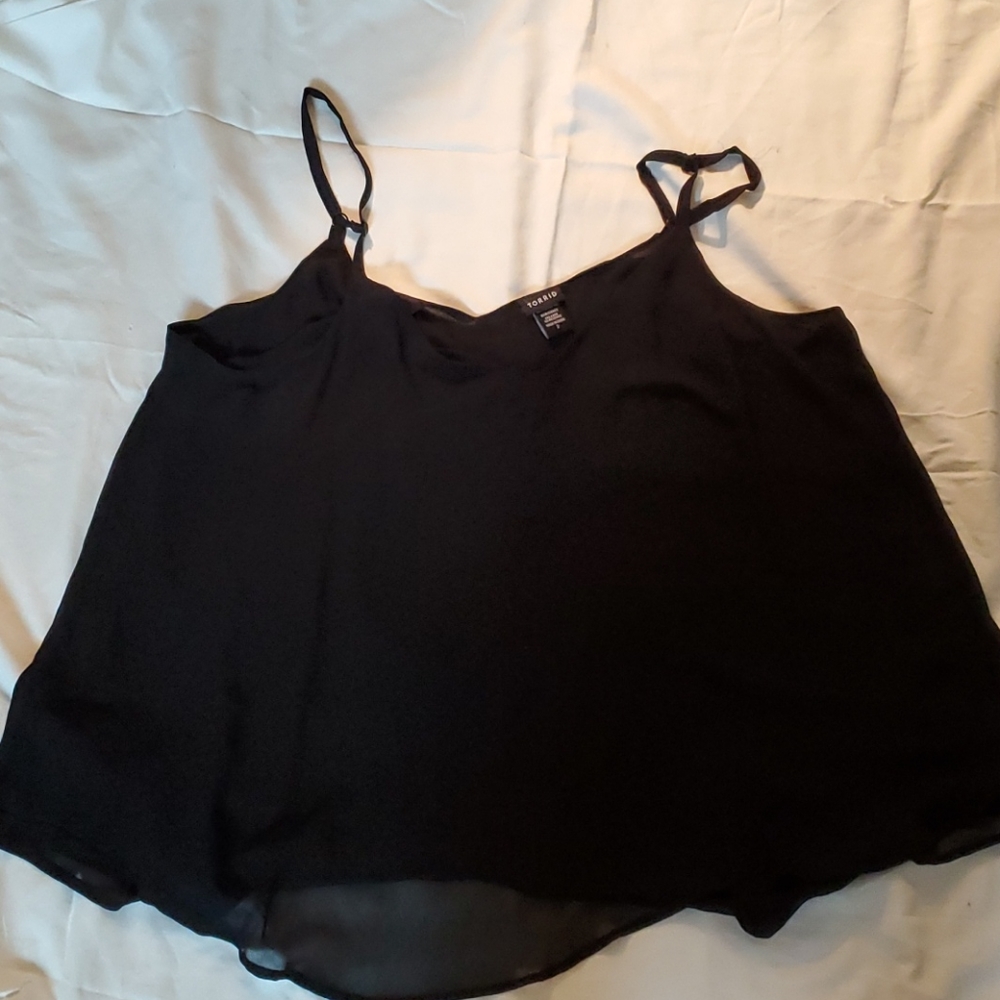 Torrid black chiffon cami